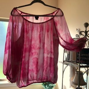 Sheer off the shoulder with elastic Top